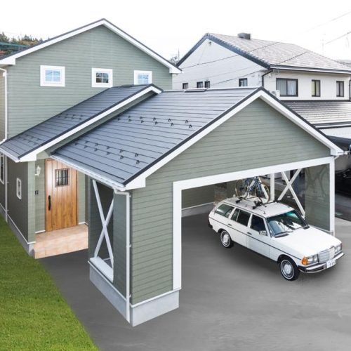 T様邸　ビルトインガレージのあるアメリカンヴィンテージの家